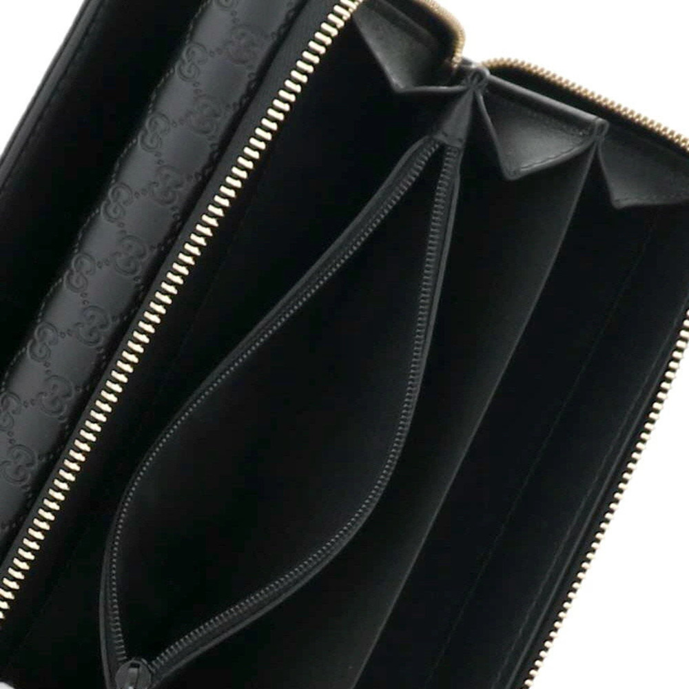 GUCCI Guccissima Round Zipper Long Wallet Black - Picture 4 of 6